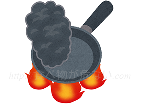 また空焚きでなくても、少量の食材を高温で熱すると、食材が乗っていない部分が空焚き状態になる危険性もあります。